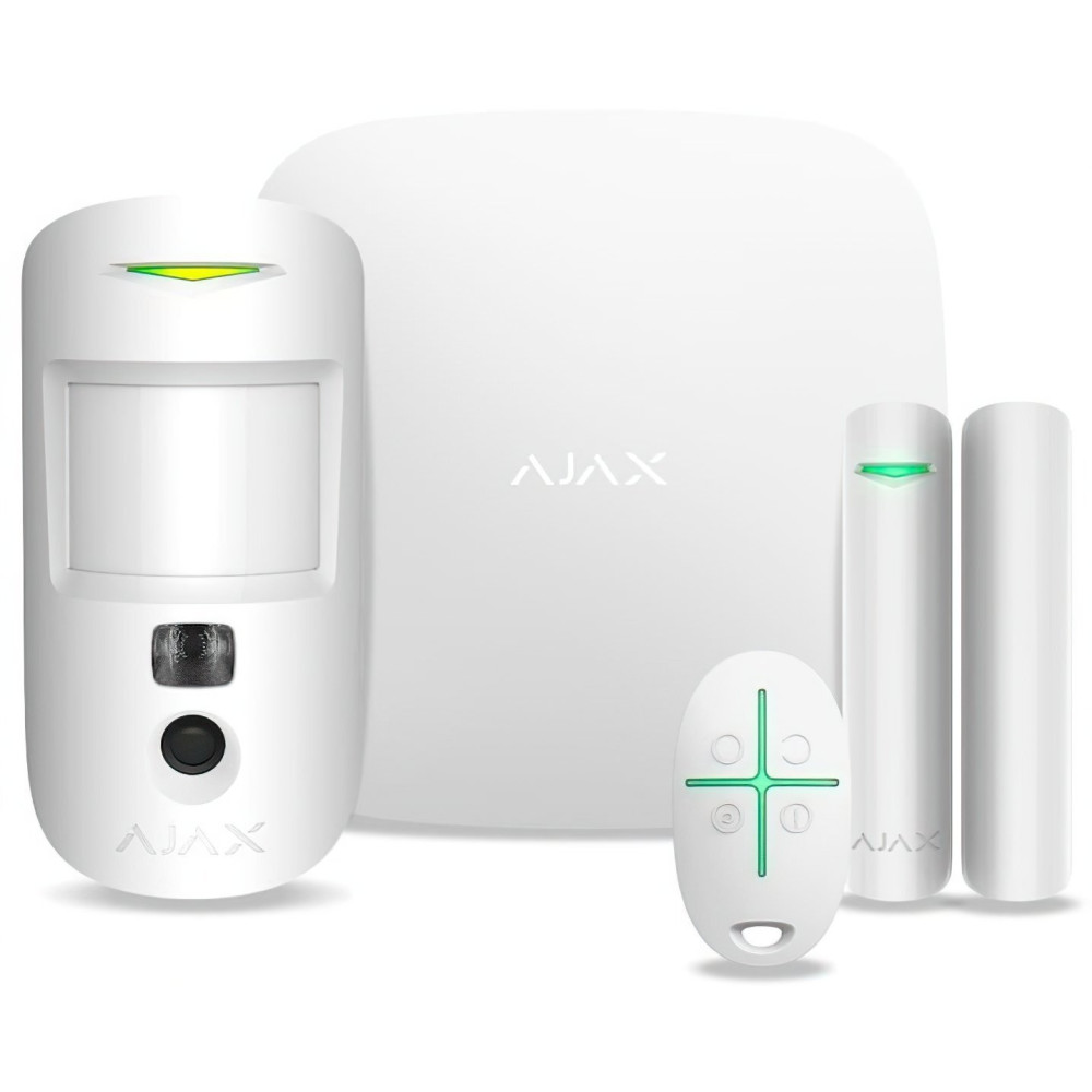 Комплект сигналізації Ajax StarterKit Cam Plus HDR (8EU) — білий Комплект сигналізації Ajax StarterKit Cam Plus HDR (8EU) — білий