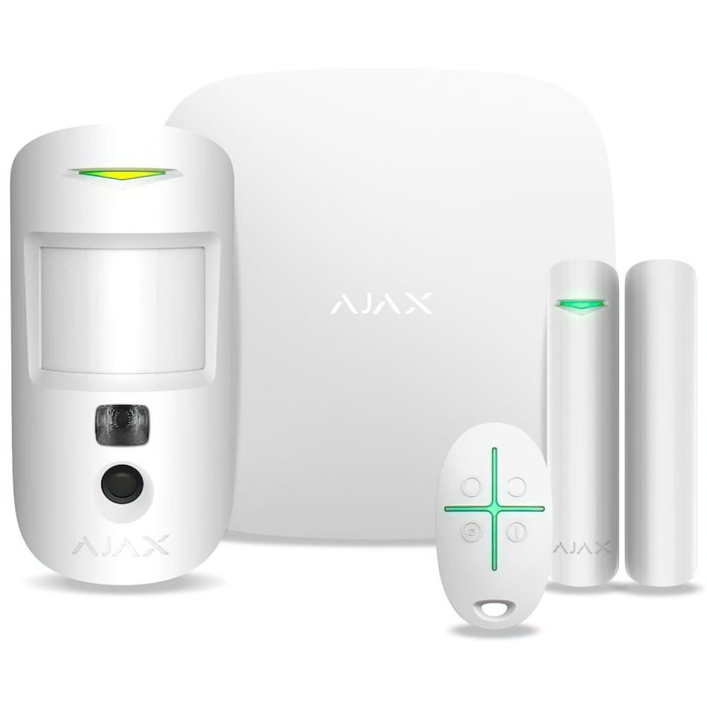 Комплект сигналізації Ajax StarterKit Cam HDR (8EU) — білий Комплект сигналізації Ajax StarterKit Cam HDR (8EU) — білий